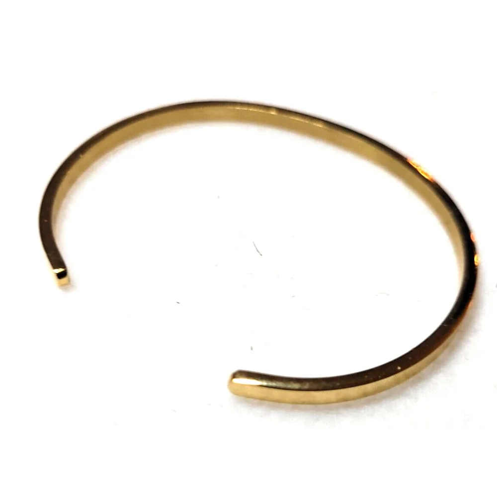 Mantraband FOREVER FRIENDS Gold Plated Thin Cuff Bracelet Minimalist Boho Twee